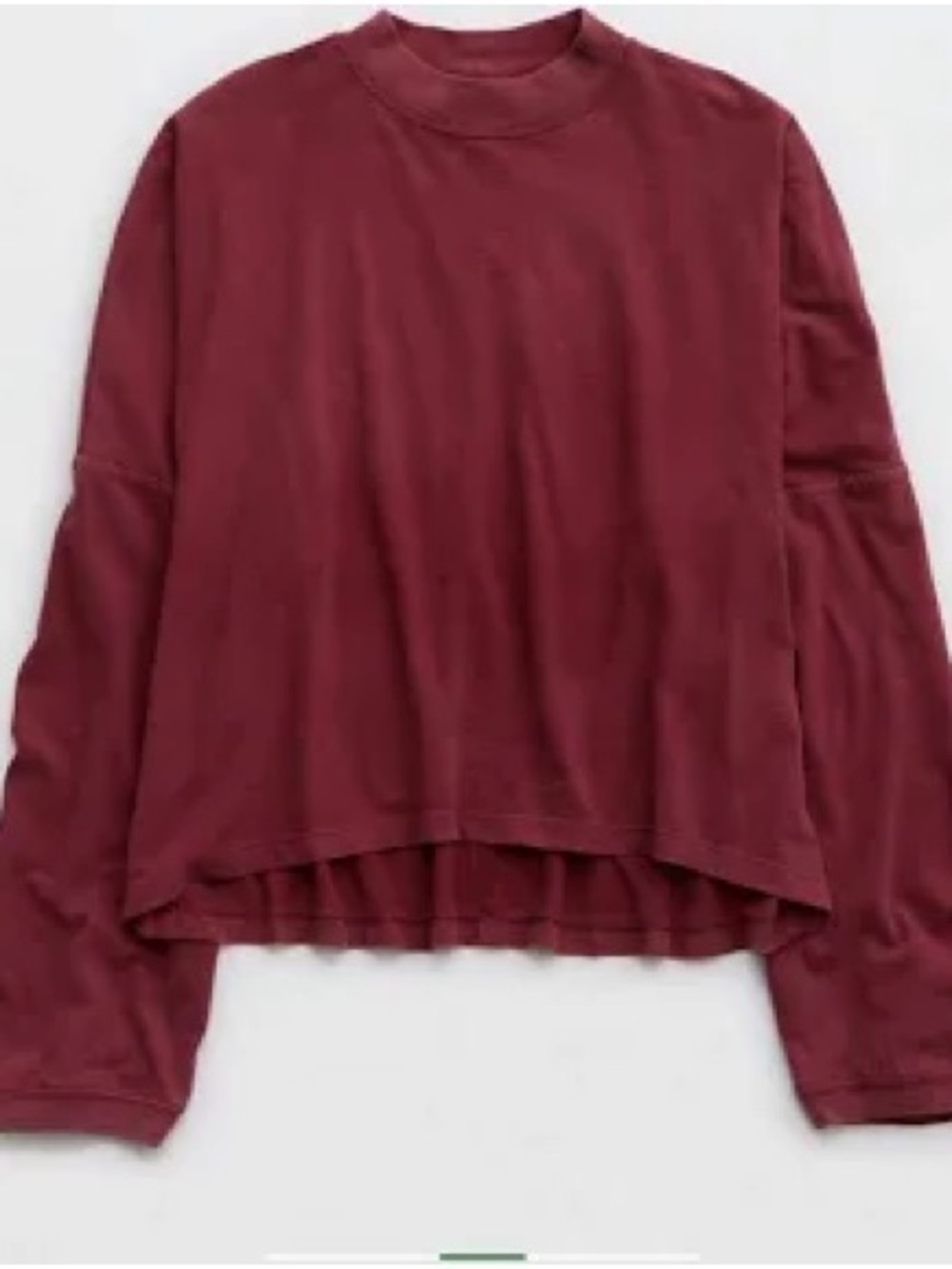 aerie Maroon Long Sleeve Pullover Top